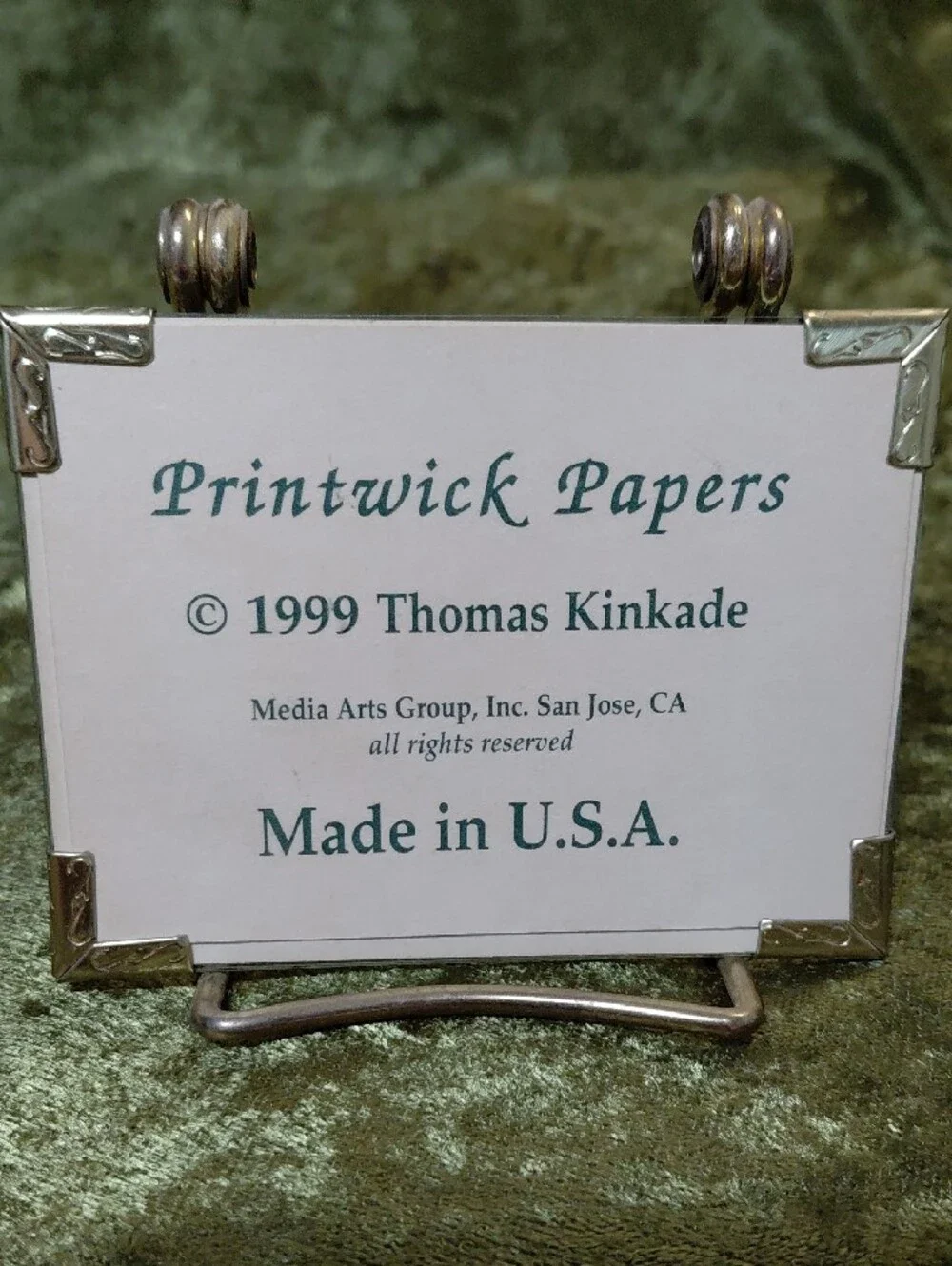 Thomas Kinkade Blue Scenic Sister Plaque with Gold Accents